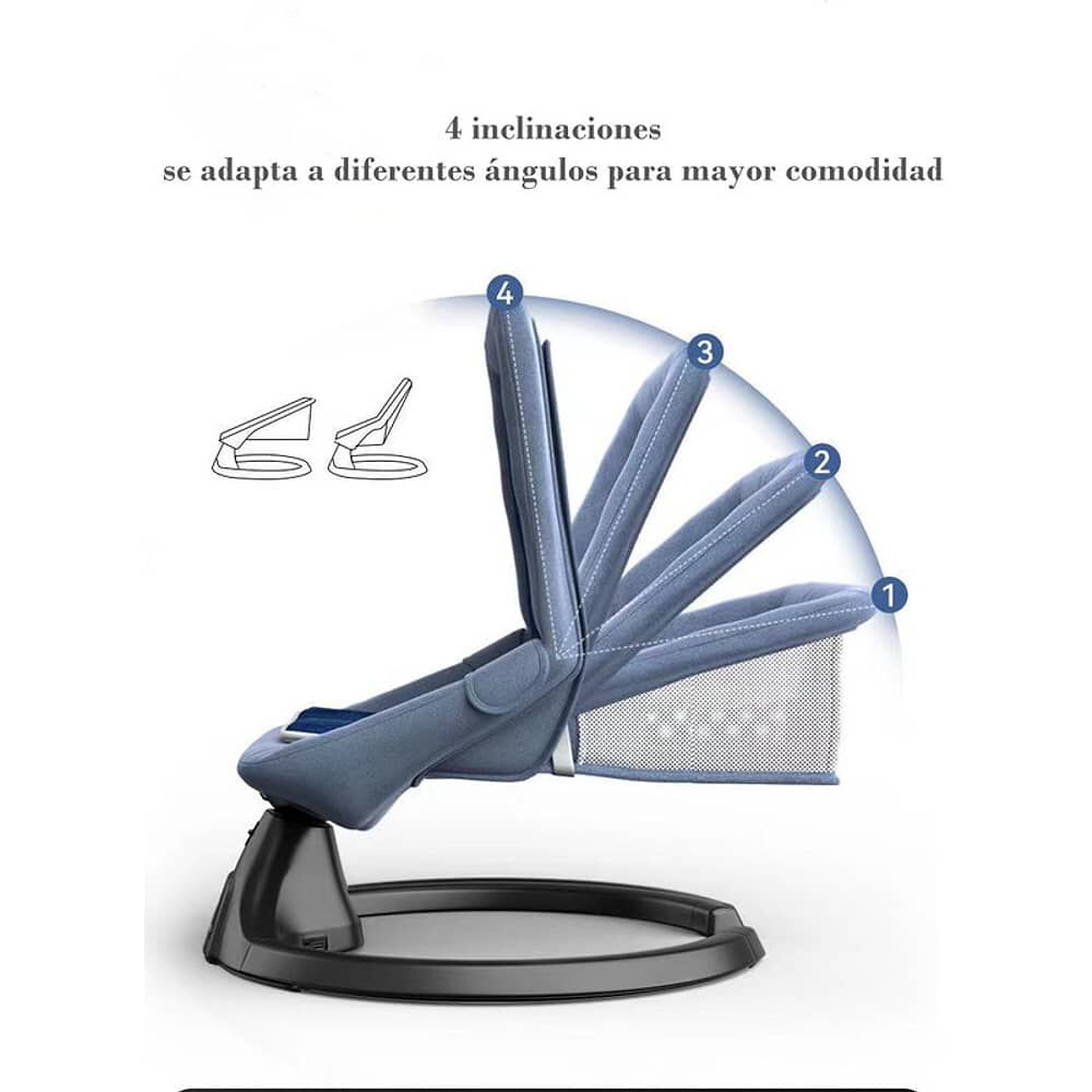Mecedora El&eacute;ctrica Reclinable Bluetooth Lubabycas Rosada image number 4.0