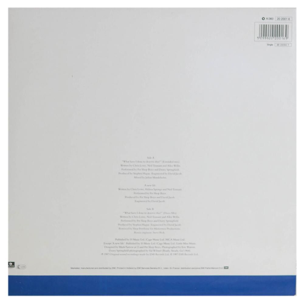 Pet Shop Boys - What I Have Done To Deserve This? | 12" Maxi Single Usado image number 1.0