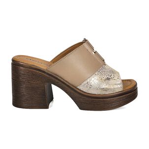 Sandalia Cuero Wilany Beige Print