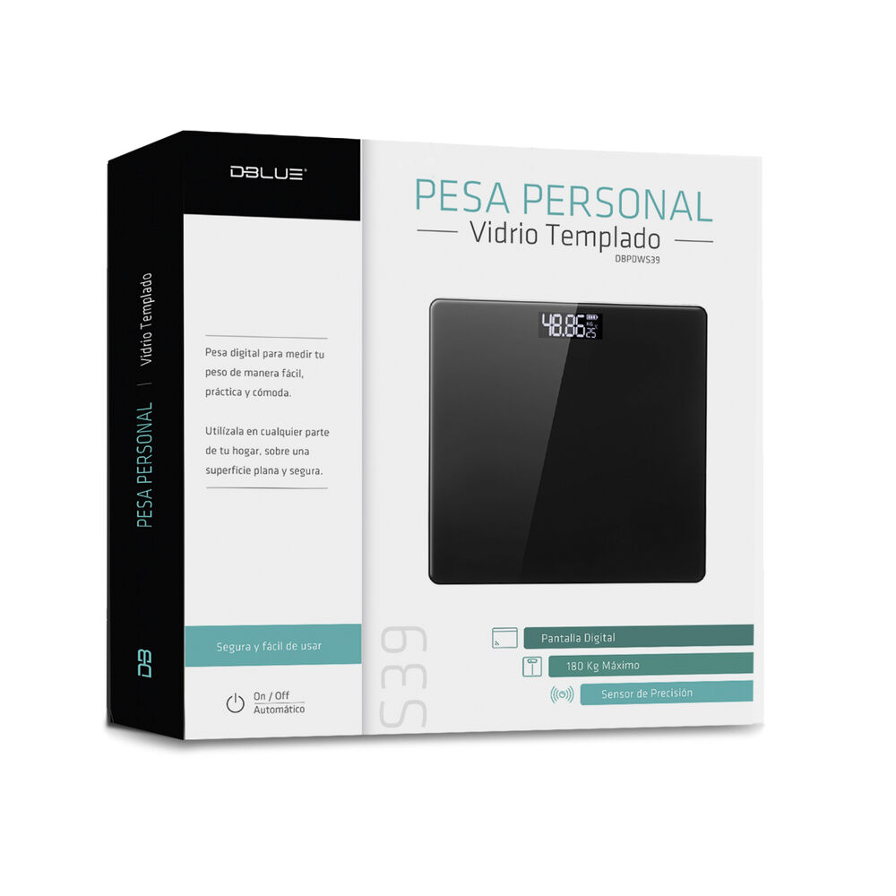 Bascula Digital De Vidrio Templado 180kg Max Black Ws39bk image number 5.0