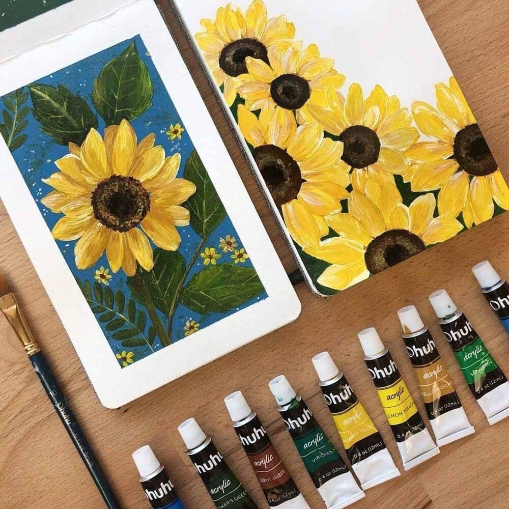 Set 24 Pinturas Acrílicas 12ml + 6 Pinceles image number 5.0