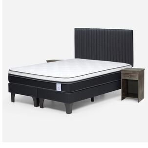 Cama Europea Rosen New Style 6 / 2 Plazas / Base Dividida + Set De Maderas