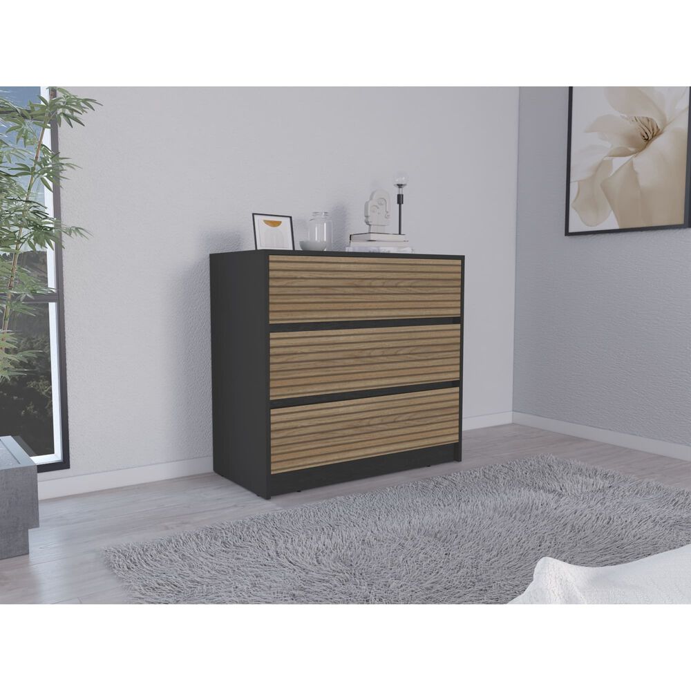 Comoda 3 Cajones Fm-019n - Negro / Miel image number 4.0