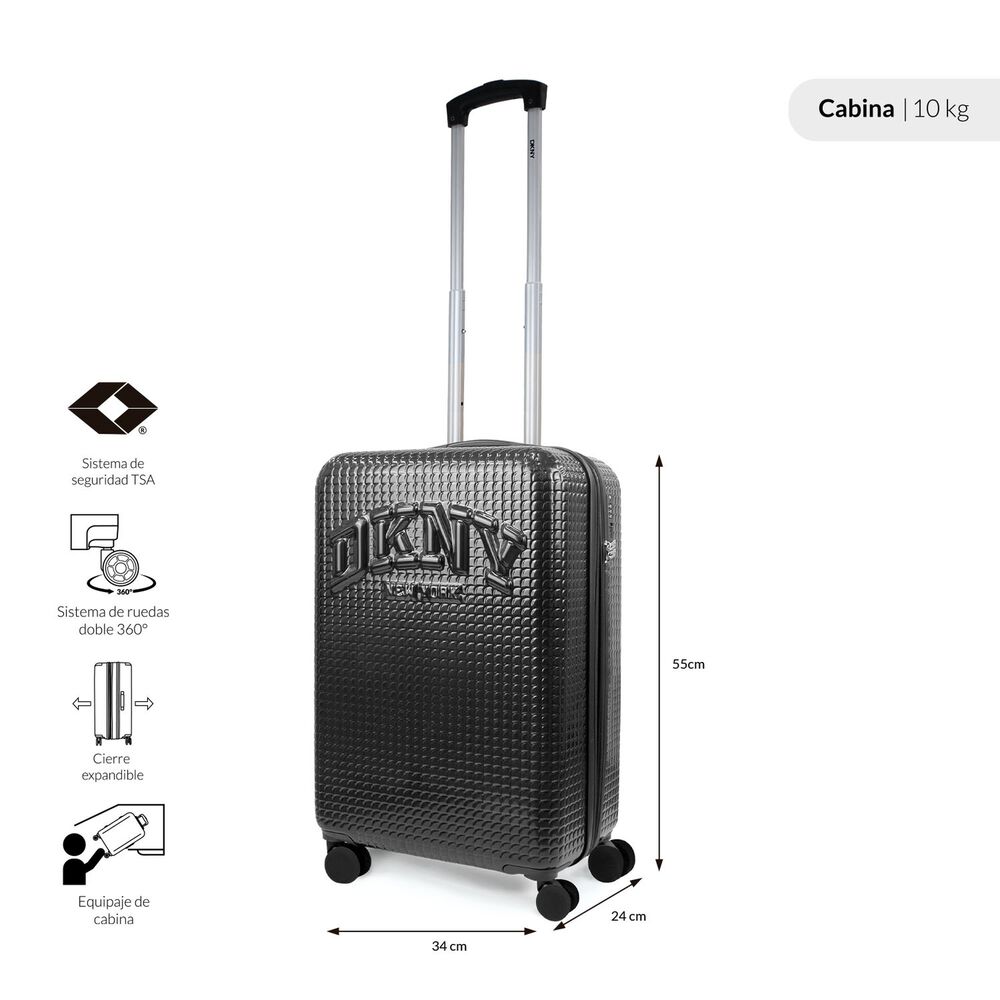 Set 3 Maletas Donna Karan Hot Town Cabina Mediana Grande Negras image number 1.0