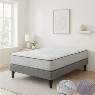 Colchon Hipnos 1.0 Plaza Resorte Bonell Altura 25 Cm Gris /blanco