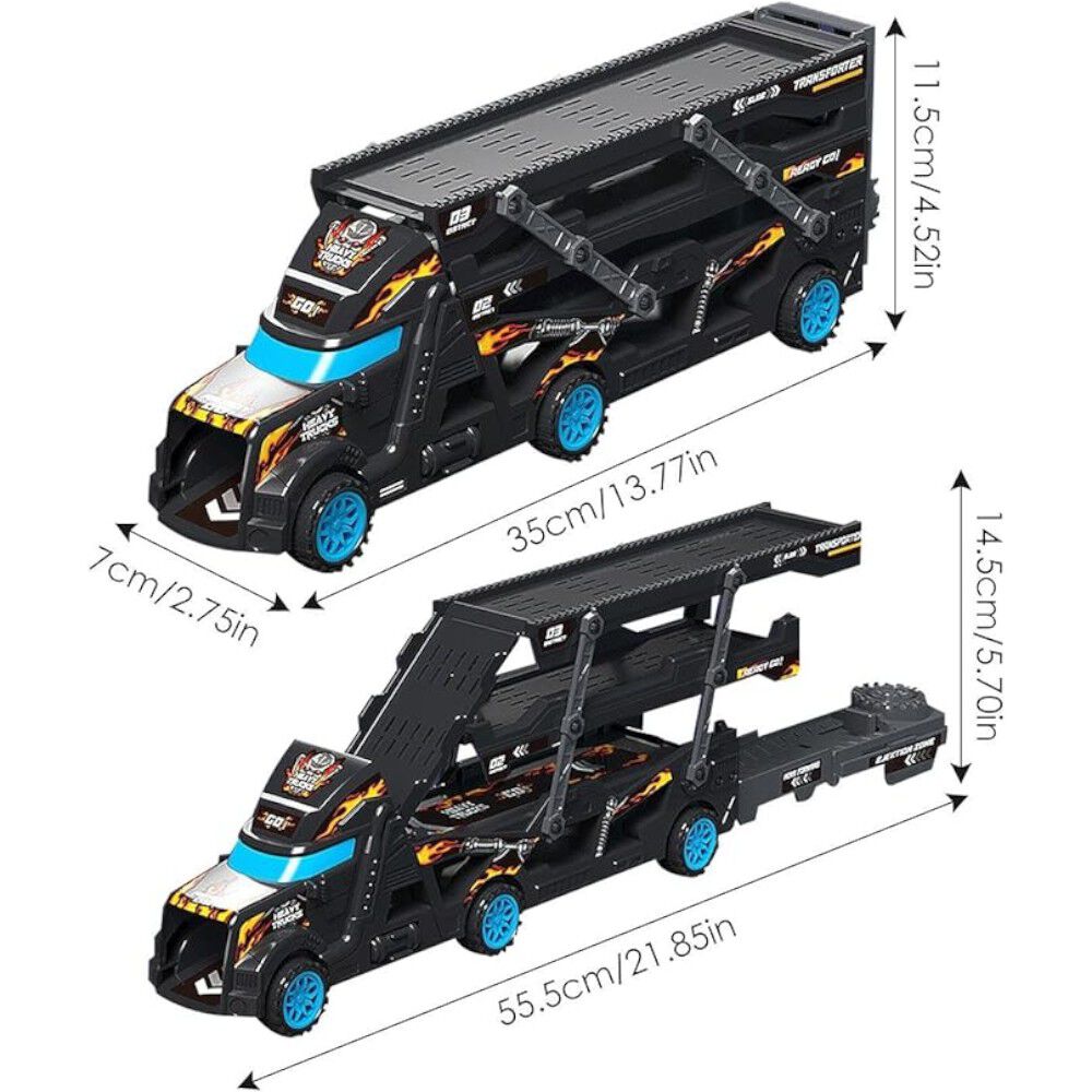 Juguete Camión De Doble Rampa Porta Autos Con 6 Carros image number 3.0