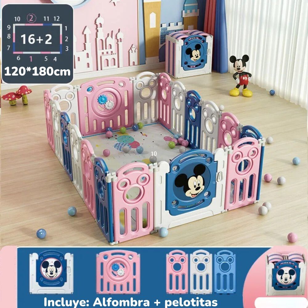 Corral 1.2*1.8m Rosado Con Alfombra Lubabycas image number 2.0