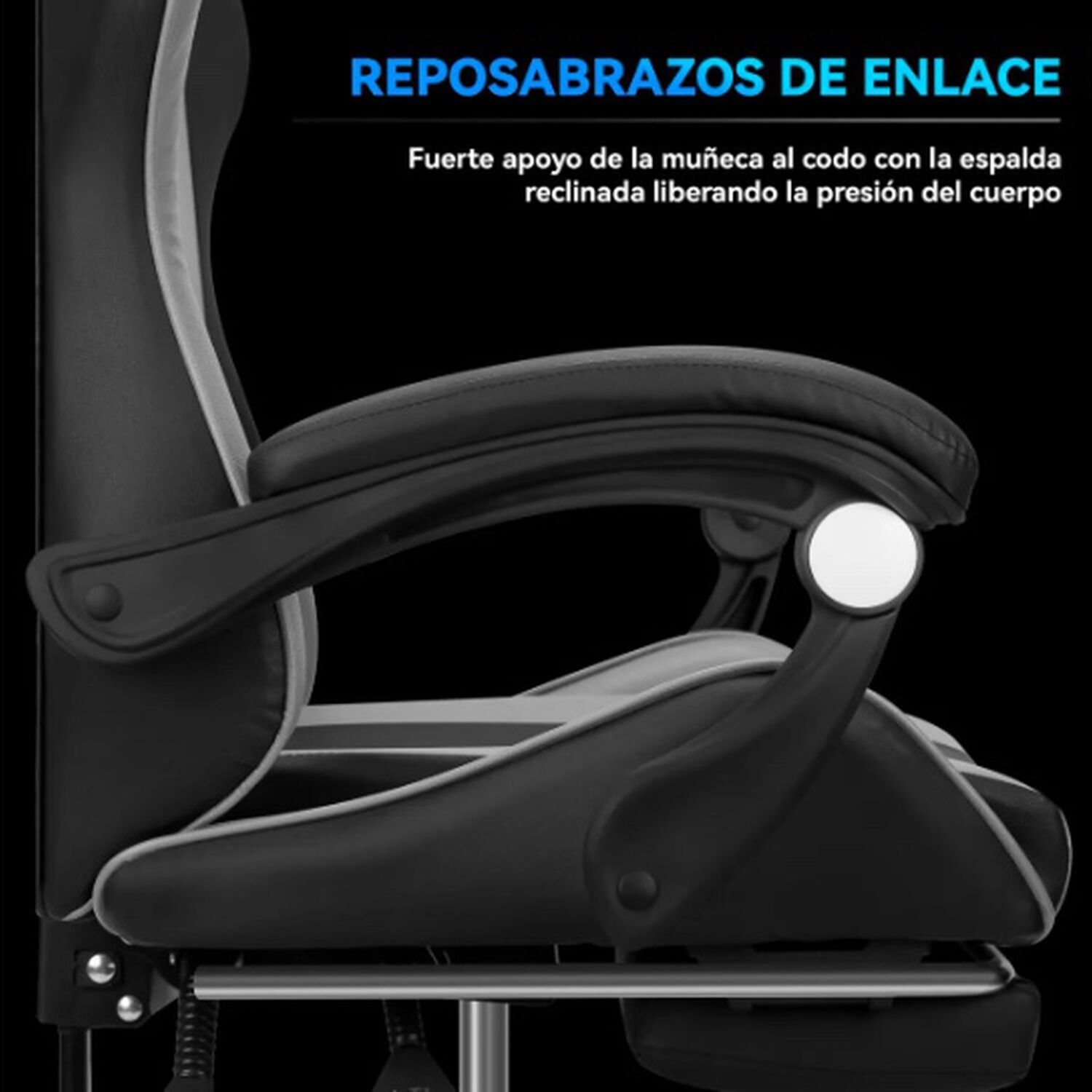 Silla Gamer Ergon&oacute;mica Gris image number 5.0