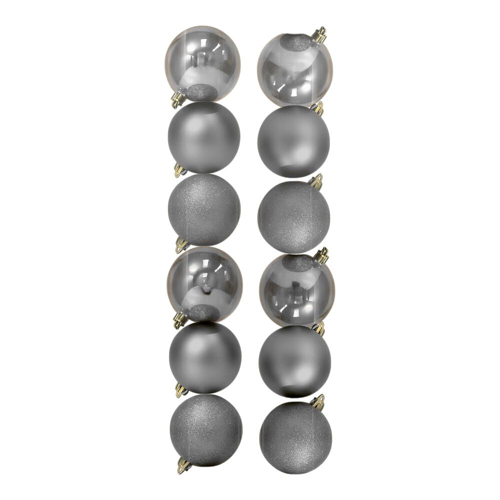 12 Bambalinas Navideña Esfera 4cm Plateado Adorno Decoración image number 0.0