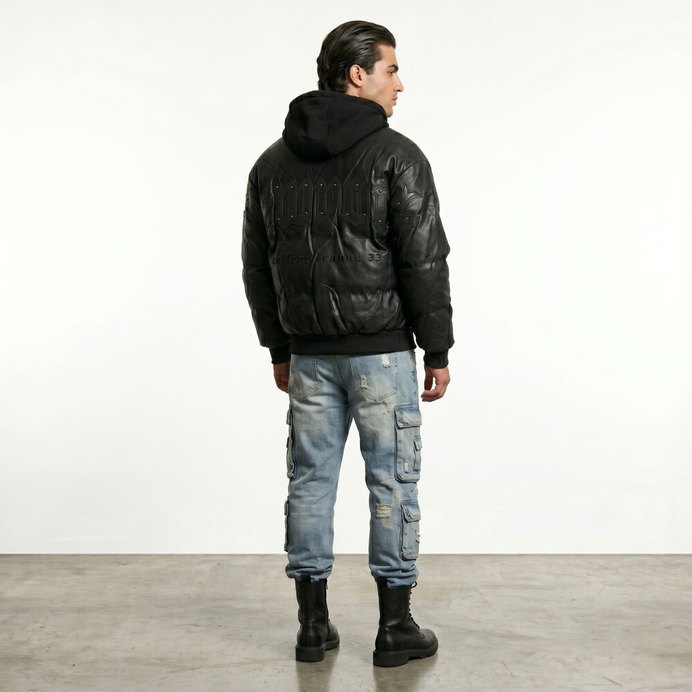 Chaqueta Parca Ecocuero Impermeable Hombre New York image number 2.0
