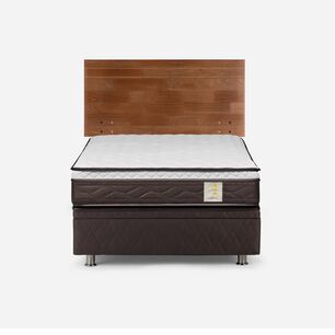 Cama Baúl Rosen New Style 4 Plus / 1 Plaza / Base Normal + Respaldo Tabor Caramelo