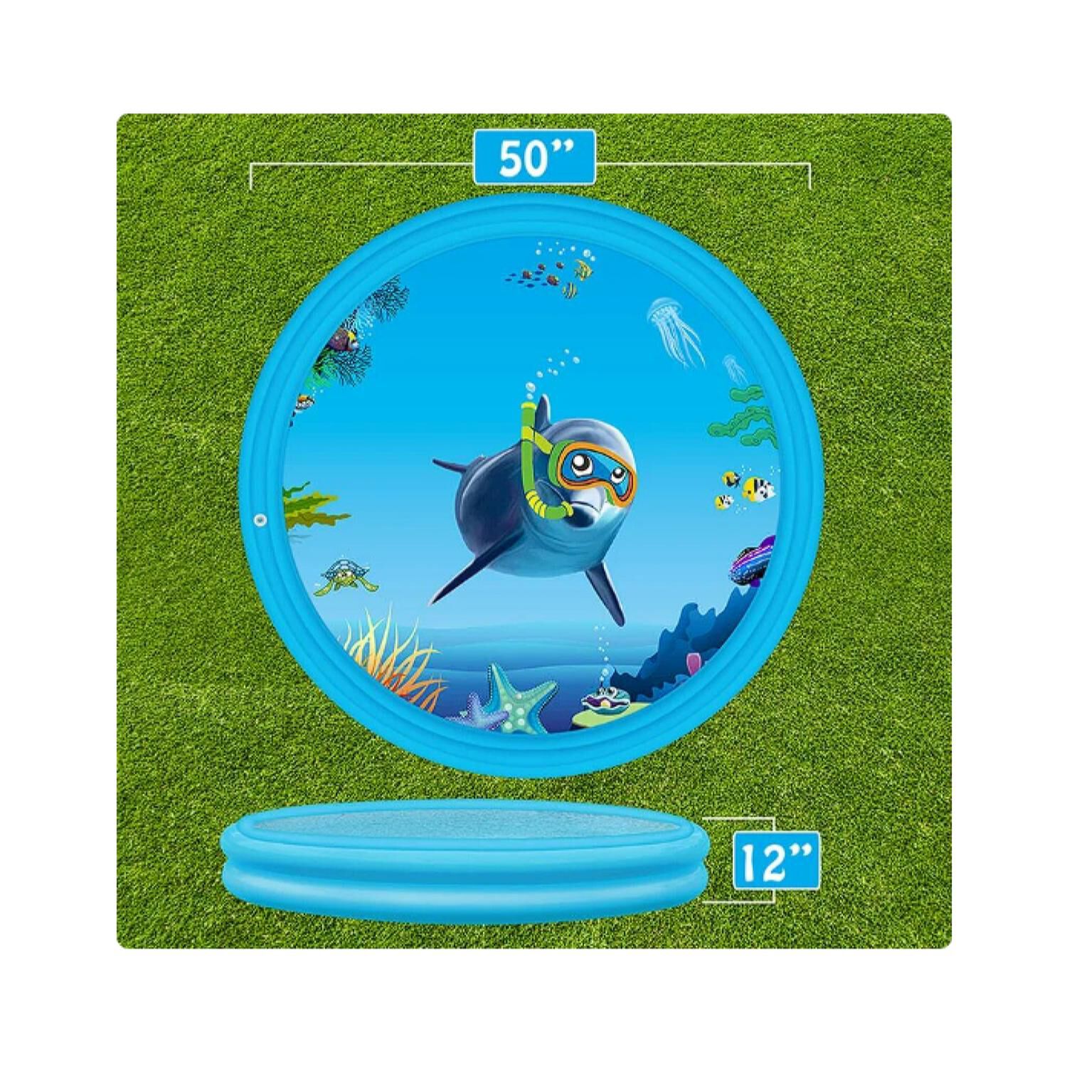 Piscina Inflable Lanza Agua Redonda 120x30cm Azul Infantil image number 1.0