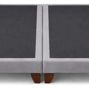 Base De Cama Europea King Dividida Gris Plata