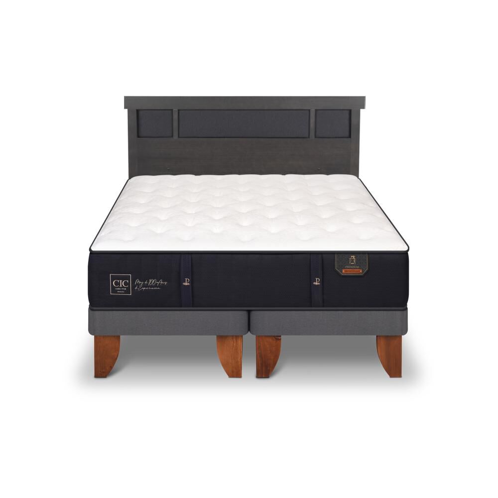 Cama Europea Cic Premium / 2 Plazas / Base Dividida + Respaldo image number 0.0