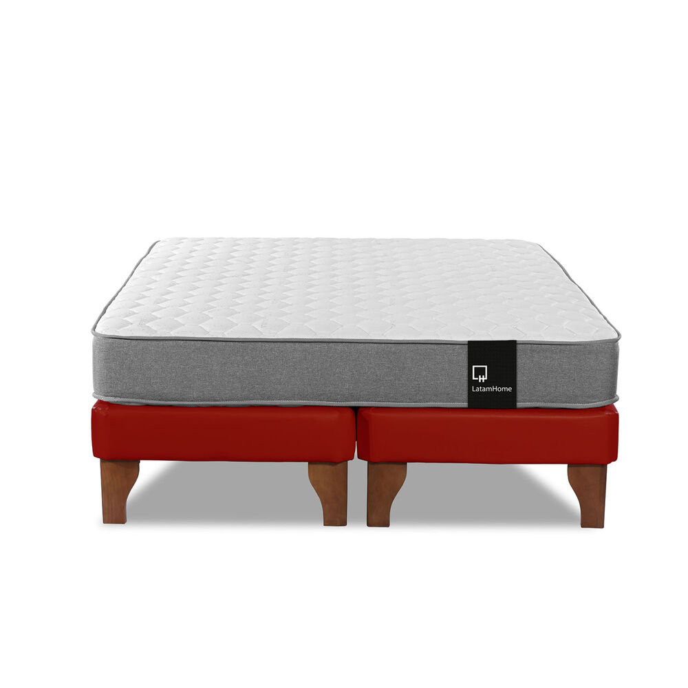 Cama Europea Zen Best Tela Pu Rojo 2 Plazas image number 0.0
