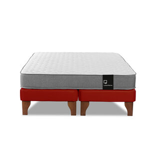Cama Europea Zen Best Tela Pu Rojo 2 Plazas