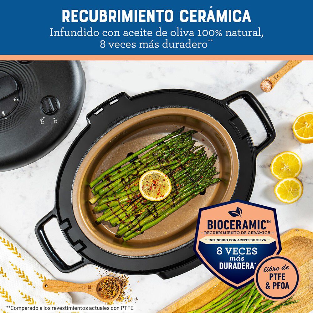 Multi-olla Rapida Ovalada 5.7 Lt Con 15 Funciones Oster Ckstpcecov57 image number 5.0