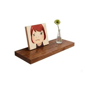 Repisa Flotante Minimalista Madera Caoba 40cm