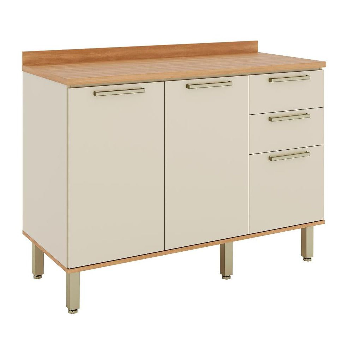 Mueble De Cocina Roca Base De Cocina Casta&ntilde;a Modular / 2 Puertas / 3 Cajones image number 0.0