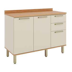 Mueble De Cocina Roca Base De Cocina Casta&ntilde;a Modular / 2 Puertas / 3 Cajones
