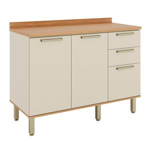Mueble De Cocina Roca Base De Cocina Castaña Modular / 2 Puertas / 3 Cajones