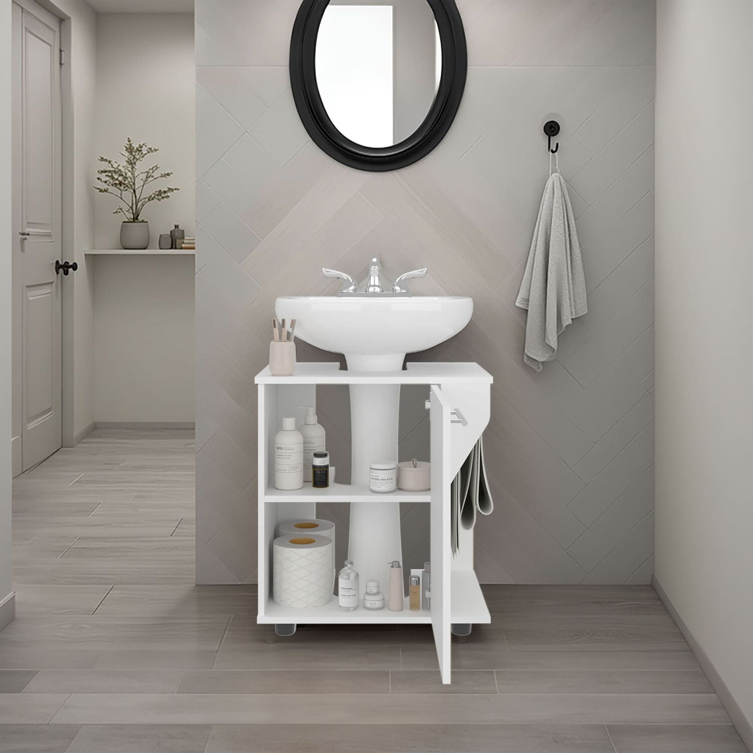 Mueble Para Lavamanos 1 Puerta 62.1x56x41.3 Cm image number 6.0