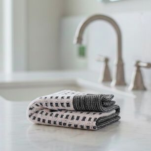 Toalla De Manos Mara Nautica Home 40x60cm Blanca-negra