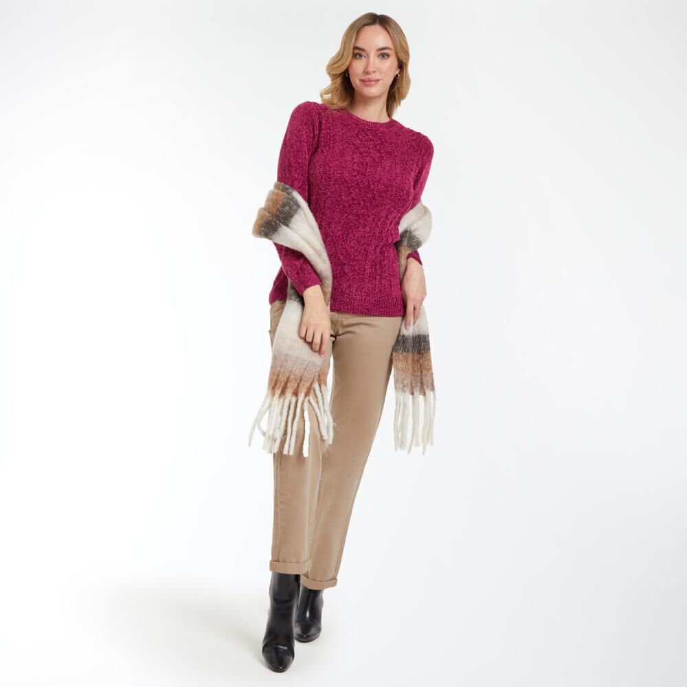 Sweater Chenille Liso Cuello Redondo Mujer Geeps image number 1.0