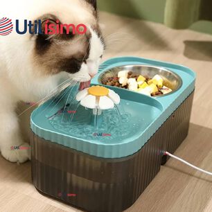 Fuente De Agua Bebedero 2 En 1 El&eacute;ctrico Para Gatos 3 Litros