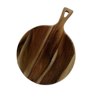Tabla Rustica De Picar Nativos Forma Circular Con Mango Mcb002