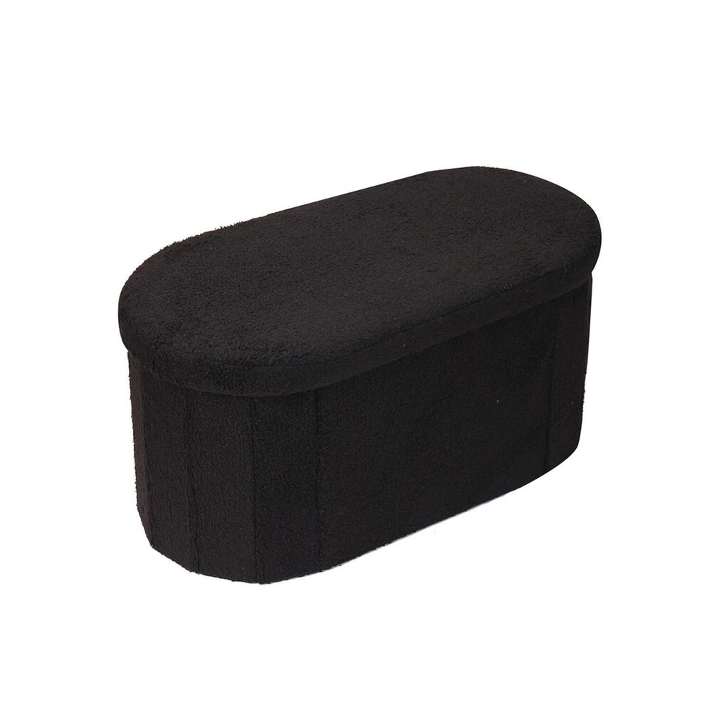 Ba&uacute;l Plegable Ovalado Boucl&eacute; Negro image number 0.0