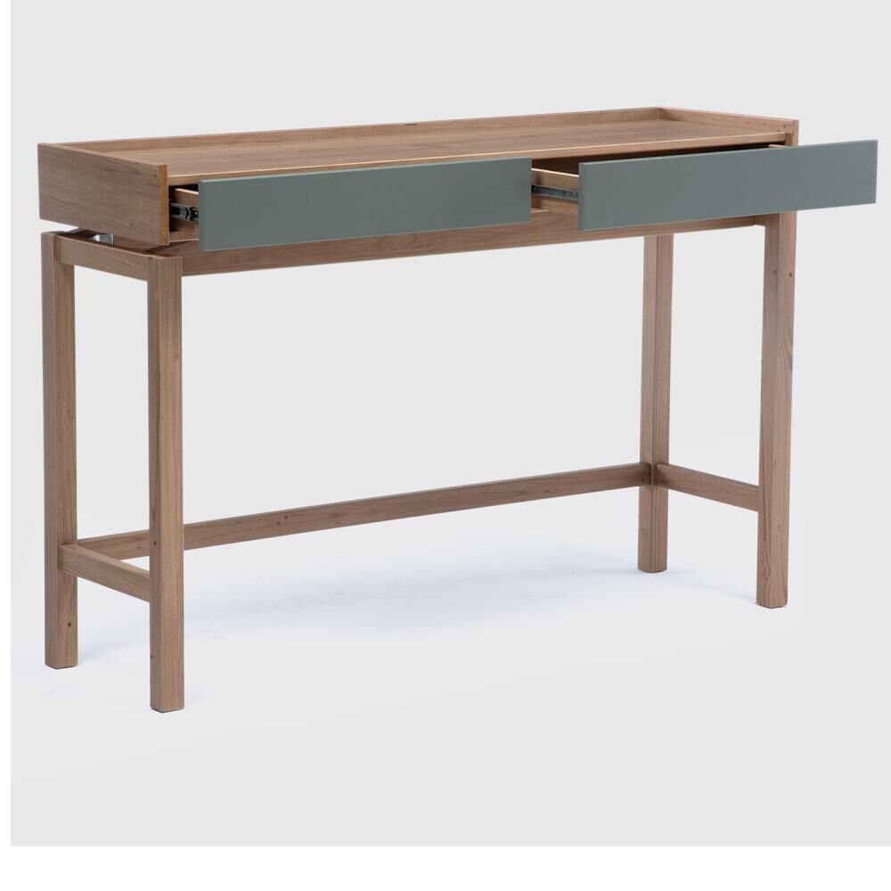 Mesa De Arrimo Roca Barcelona 2 Cajones Verde-roble image number 3.0