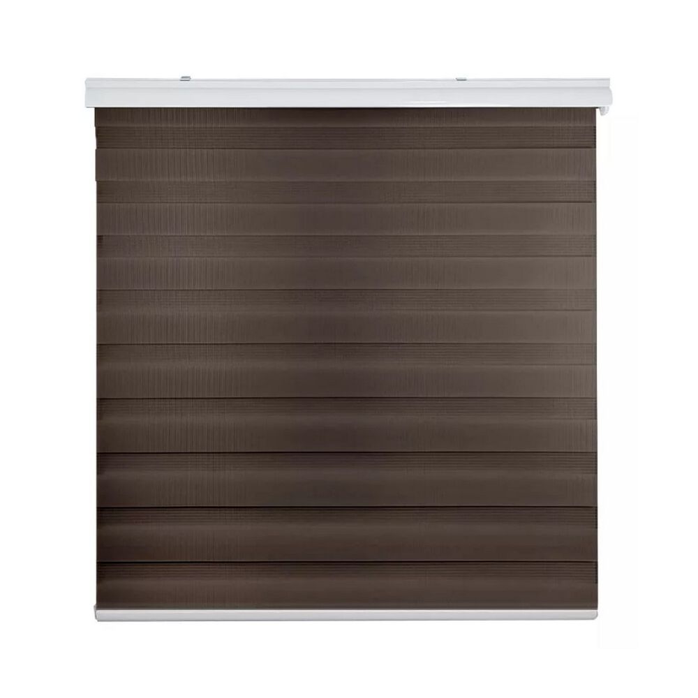 Cortina Roller D&uacute;o Zebra D&iacute;a Noche Caf&eacute; Oscuro 120 X 200 Cm image number 0.0