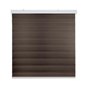 Cortina Roller D&uacute;o Zebra D&iacute;a Noche Caf&eacute; Oscuro 120 X 200 Cm