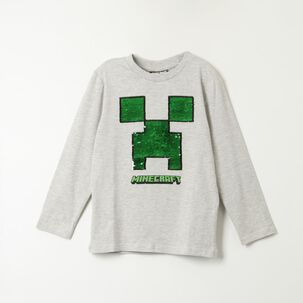 Polera Manga Larga Niño Reversible Sequ Minecraft