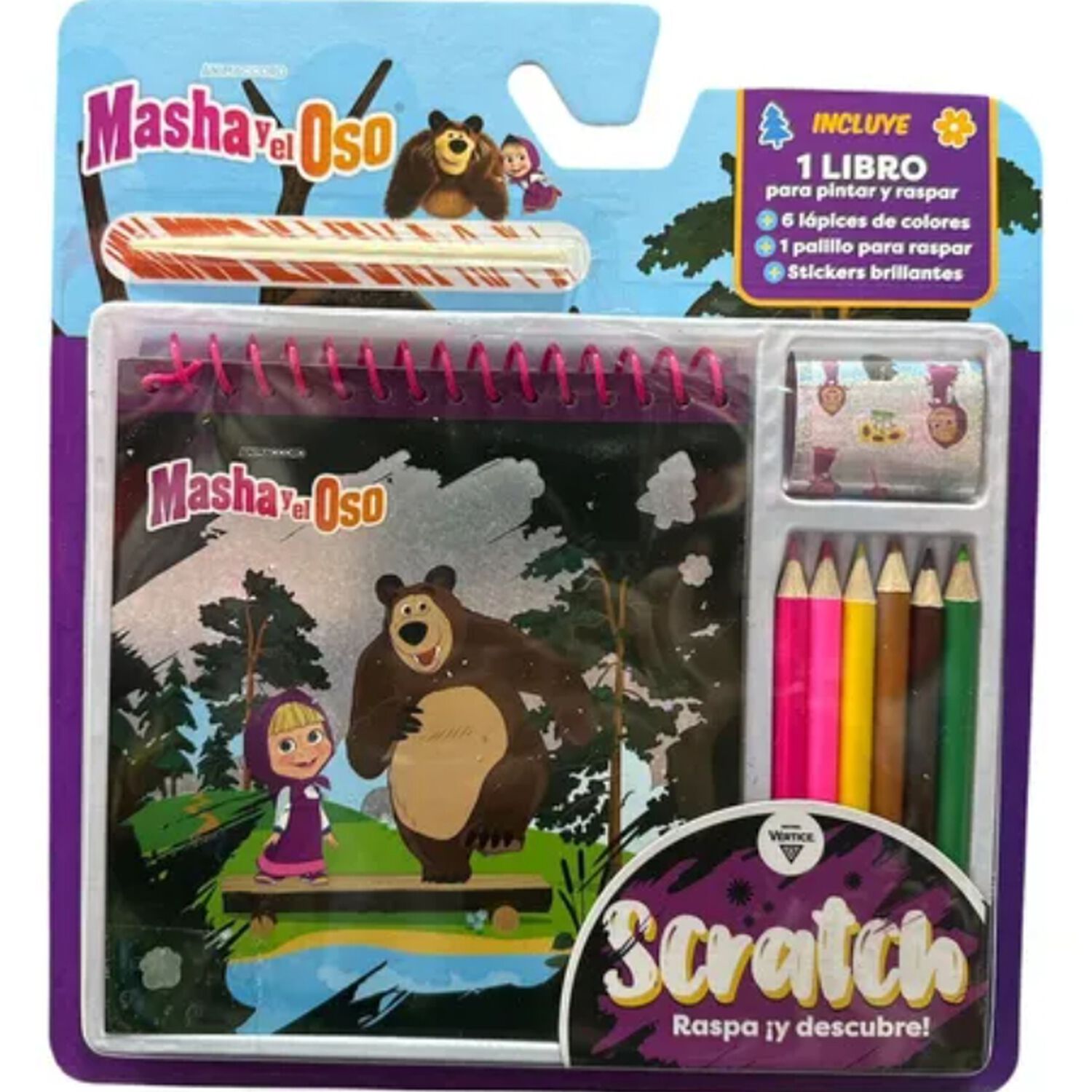 Blister Para Pintar Y Raspar Scratch Masha Y El Oso Vertice image number 0.0