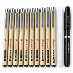 Set Estil&oacute;grafos Zg010 10 Piezas Dibujo Y Brush - Ps