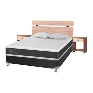 Box Spring Cic Ortopedic B5 / 2 Plazas / Base Normal + Set De Maderas + Almohada