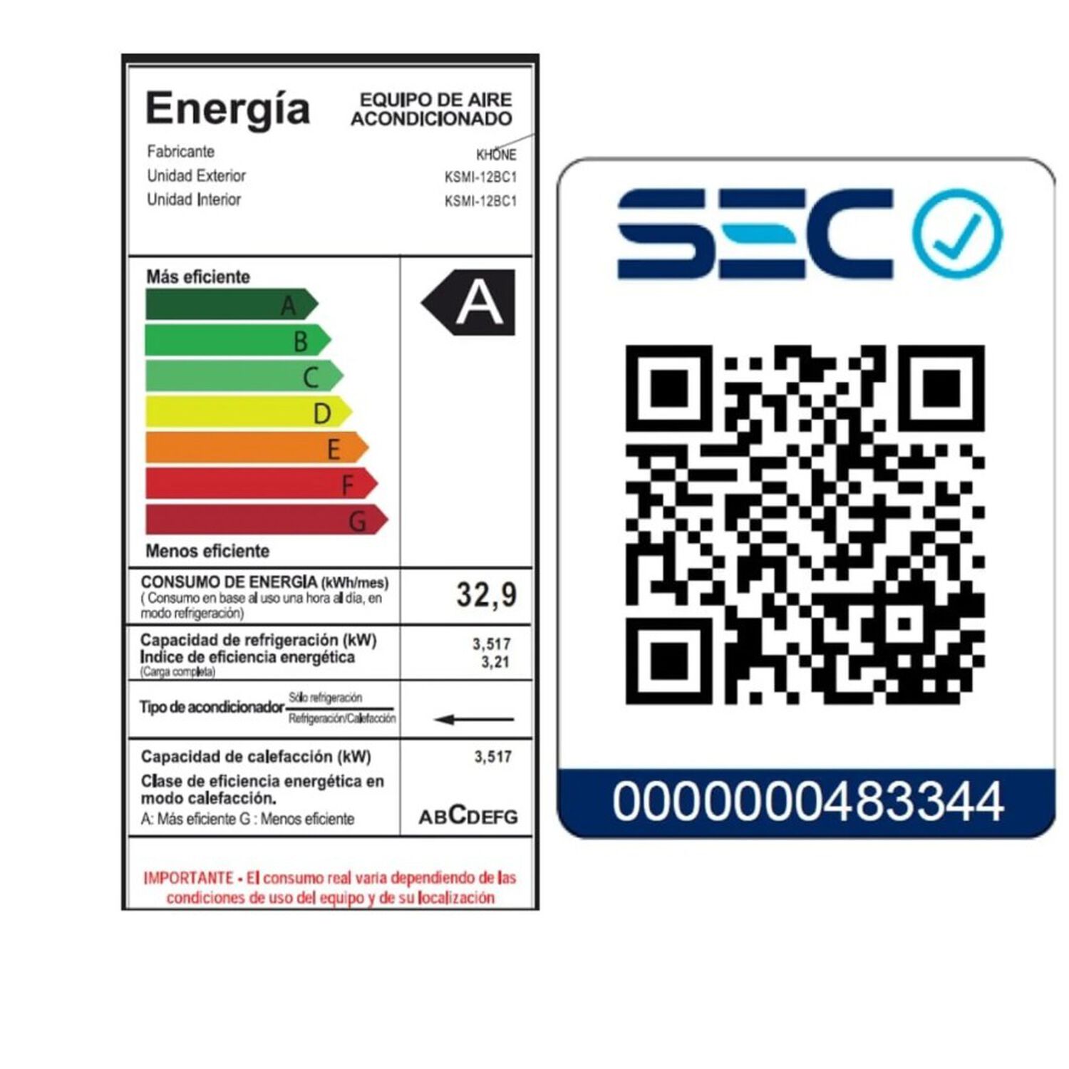 Aire Acondicionado Tipo Split Inverter De 12000 Btu Khone image number 7.0