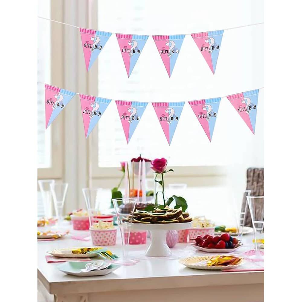 Guirnalda Banderines De Revelaci&oacute;n Baby Shower Cotillon image number 1.0