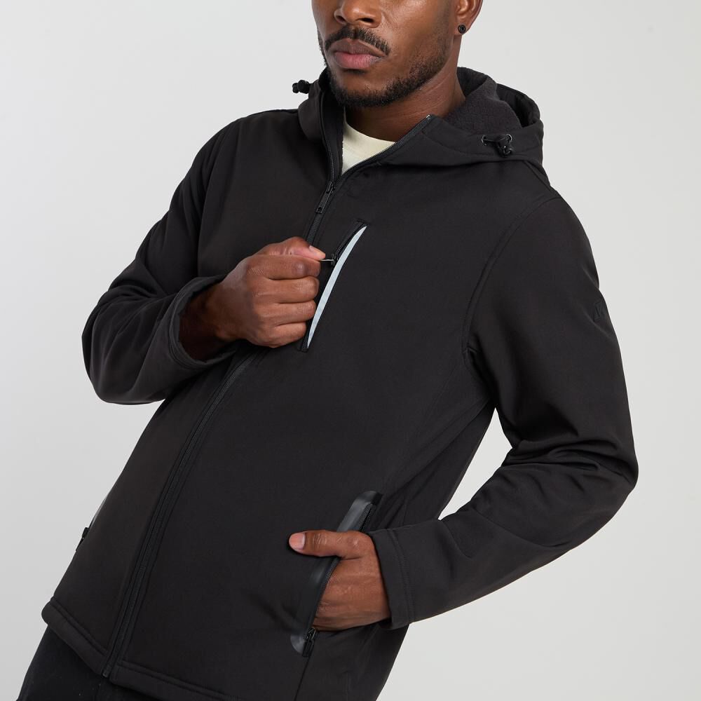 Chaqueta Deportiva Lisa Regular Cuello Alto Con Capucha Hombre Wetland image number 4.0