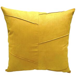 Pack De 02 Fundas De Coj&iacute;n De Semicuero Sint&eacute;tico 50x50 Cm Amarillo