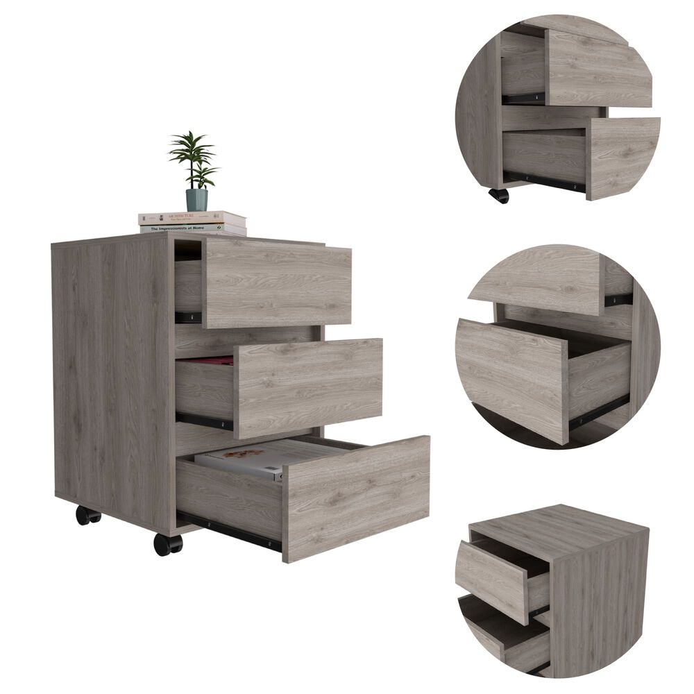 Cajonera 3 Cajones Cafe Claro 66 Cm X 45,3 Cm X 46,4 Cm image number 4.0