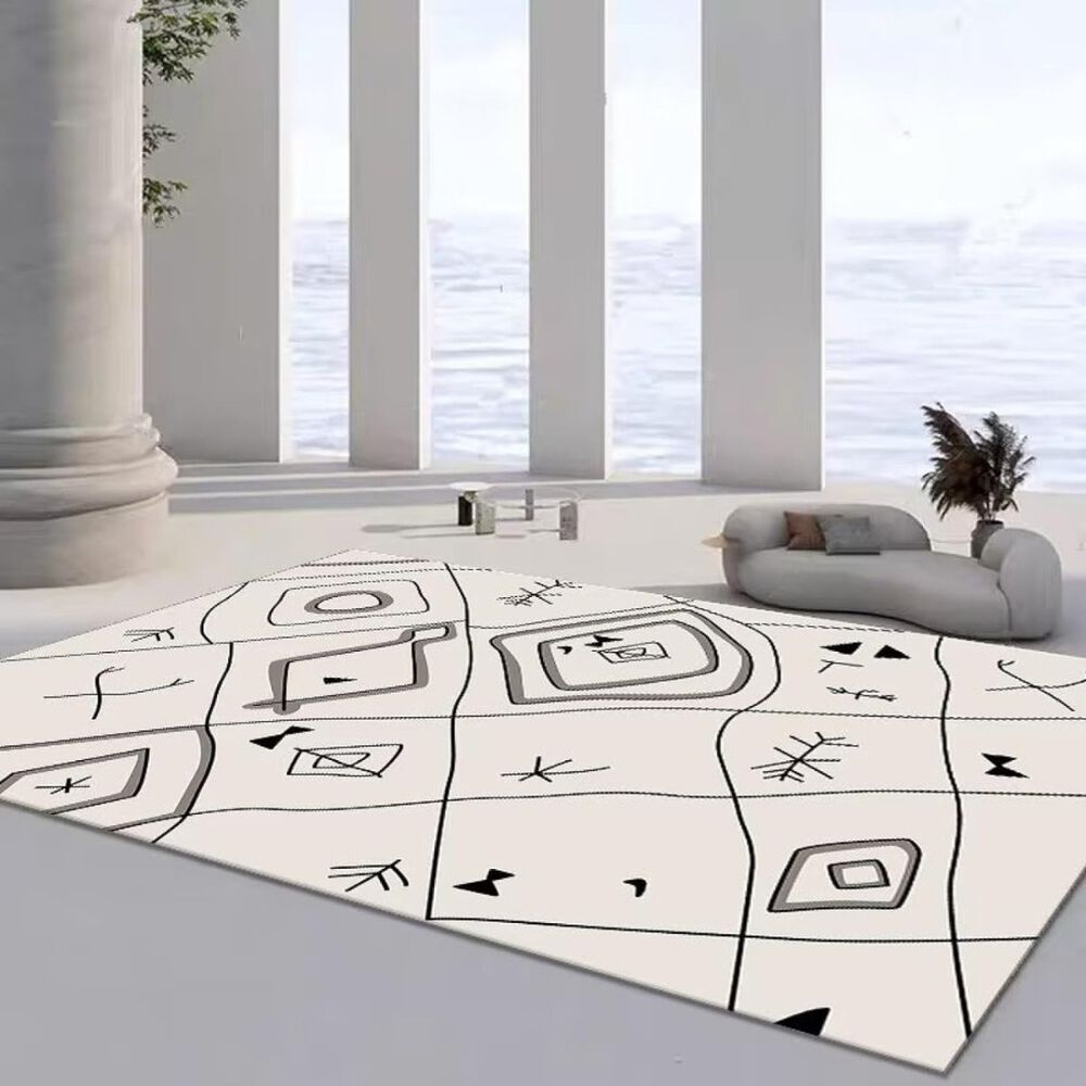Alfombra Peluda Antideslizante 122x81cm Diseño Moderno image number 1.0