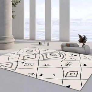 Alfombra Peluda Antideslizante 122x81cm Diseño Moderno