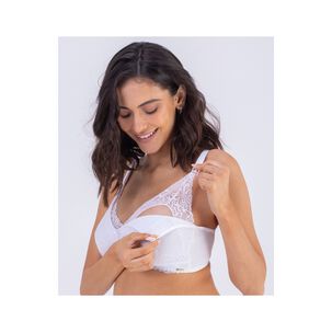 Sosten Lactancia Full Encaje Blanco 2rios