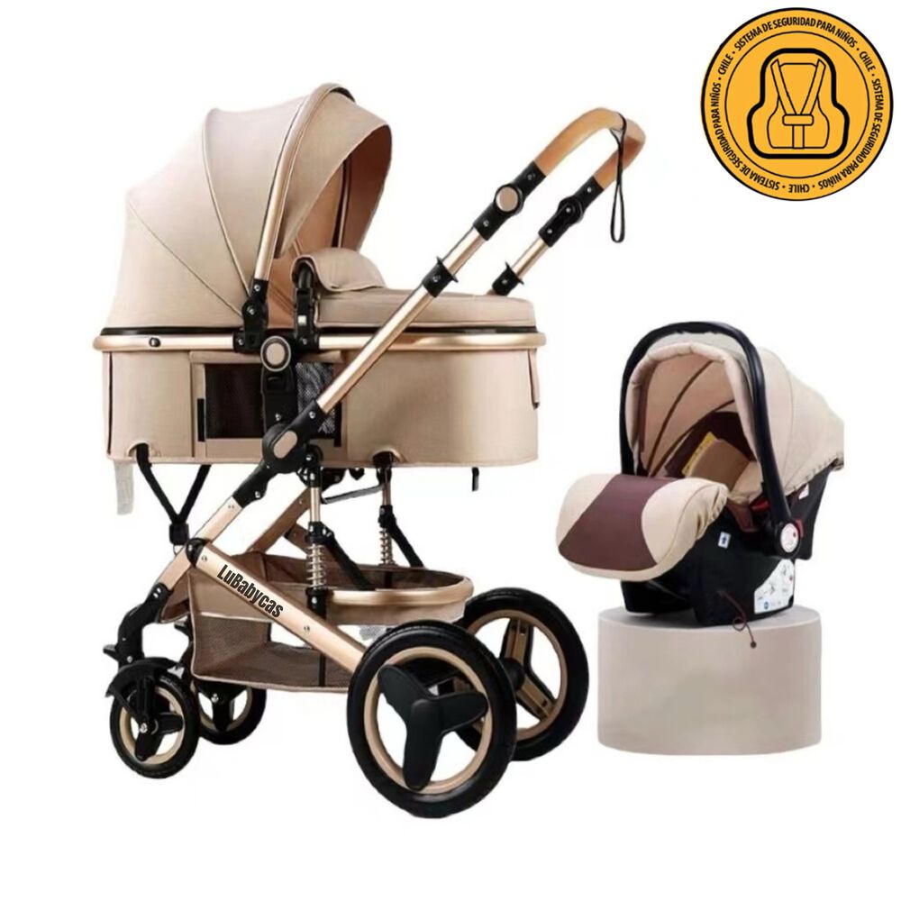 Coche Travel System Con Accesorios Dorado Lubabycas image number 0.0