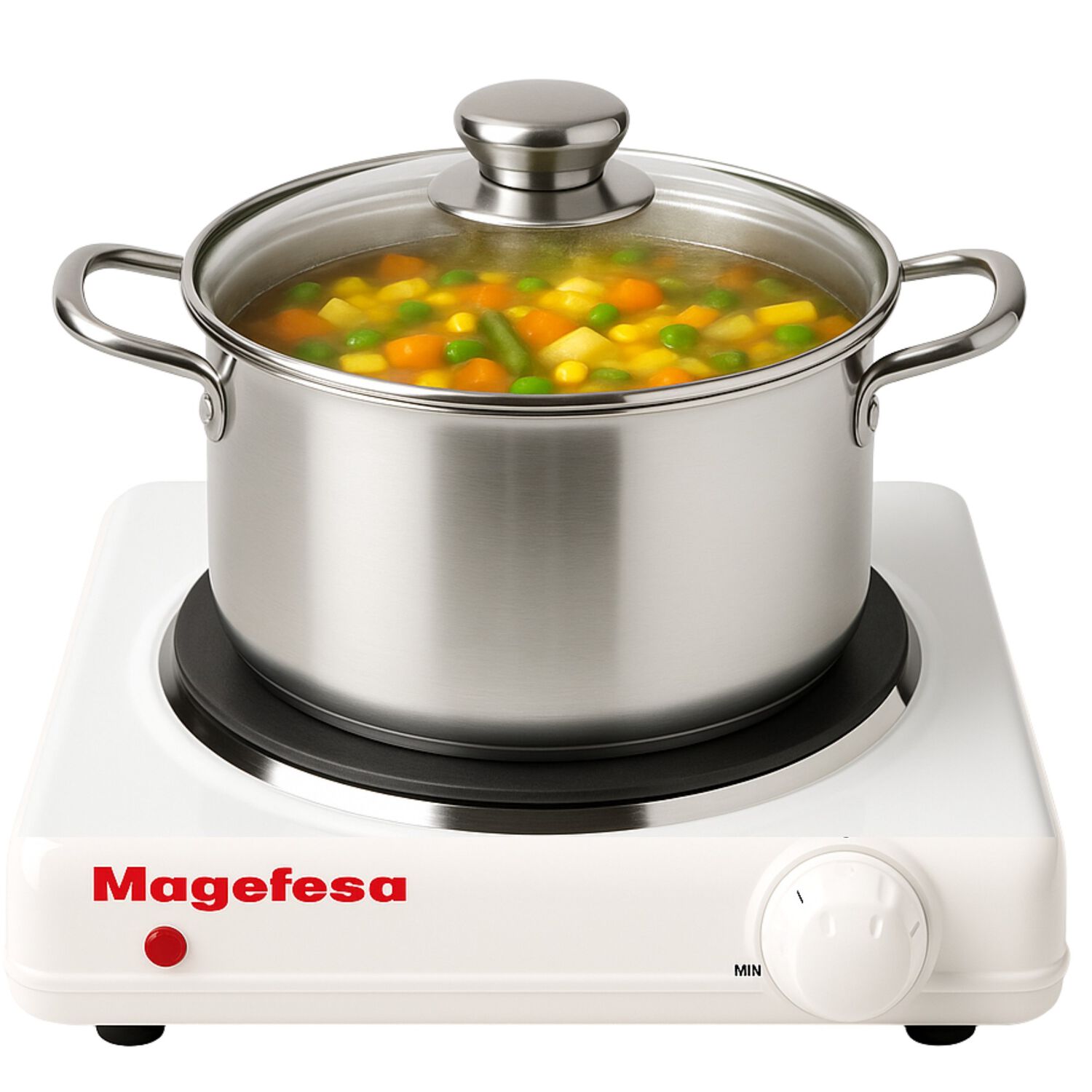 Cocina Electrica Magefesa Dinamic Inox Single Mgf8012 1500w image number 0.0