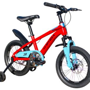 Bicicleta Aro 16 Mawida Con Freno Disco Rojo Celeste