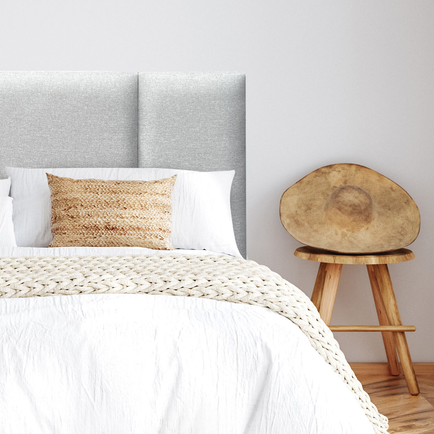 Respaldo De Cama Block Lino Gris Plata Super King image number 0.0